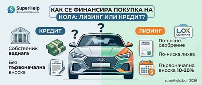 Как се финансира покупка на кола: Лизинг или Кредит?